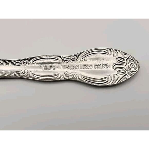 Wesley Forge WLF2 Tablespoon Stainless Steel 8 1/4" Floral Design Art Deco MCM - Picture 4 of 8